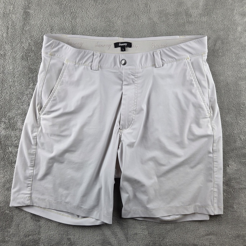 Breezy Pull-On Golf Gray 4 Way Stretch Shorts Men's Large Performance